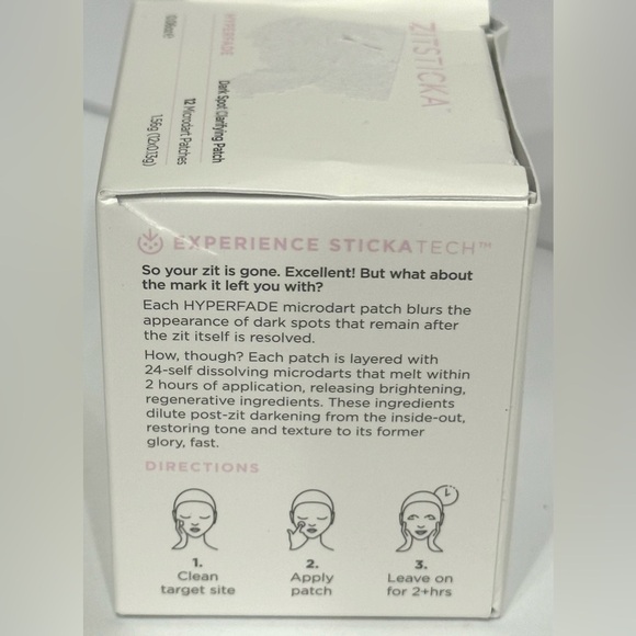 ZitSticka Hyperfade Microdart Pimple Patch, Post-Zit Blemishes, Hydrates 12 Pack - Picture 2 of 4